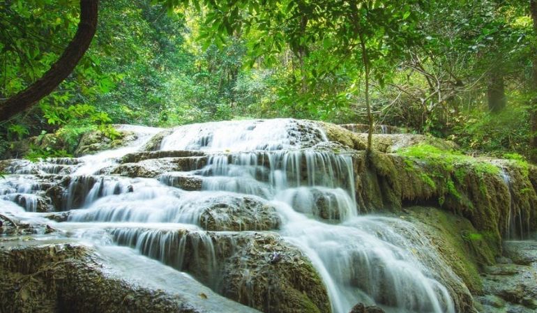 Erawan Waterfalls in kanchanaburi thailand