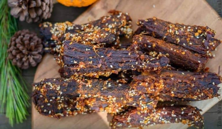 Mang Den beef jerky in kon tum, Vietnam