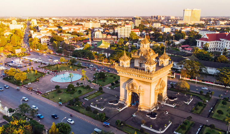 Vientiane Street Scene Laos