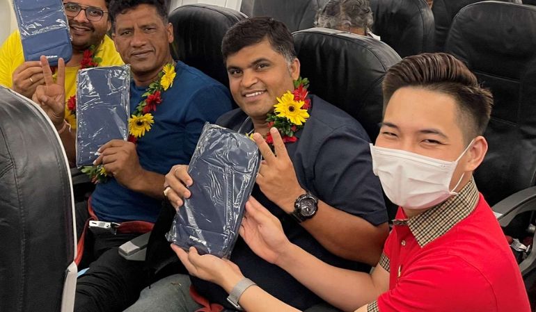 Indian passengers on the flight